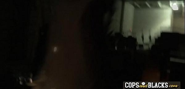  Black criminal is fucking and banging two big titty MILF cops to avoid jail.